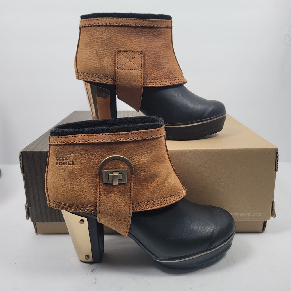 Sorel Medina II Women's Brown Black Waterproof Ankle Boots NL2086-010 US Size 7 - Picture 1 of 12